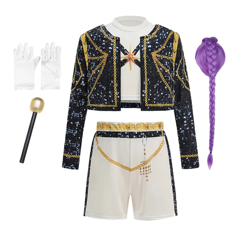 Meisjes Halloween Cosplay Popzangeres Modeshow Kleding Podiumoptreden 3-delig Verkleedkostuum Kinderen Show Party Kostuums