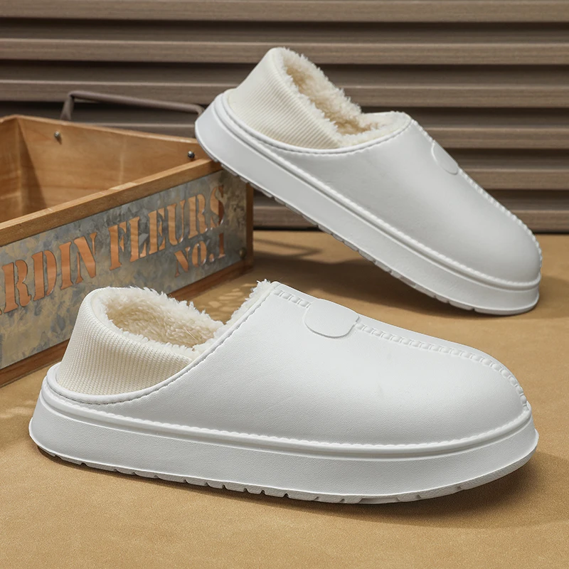 

MAEDEF 2025 Cozy Slippers for Men Winter Warm Non-Slip House Shoes Indoor Outdoor Anti-Skid Thermal Footwear with Plush Lining