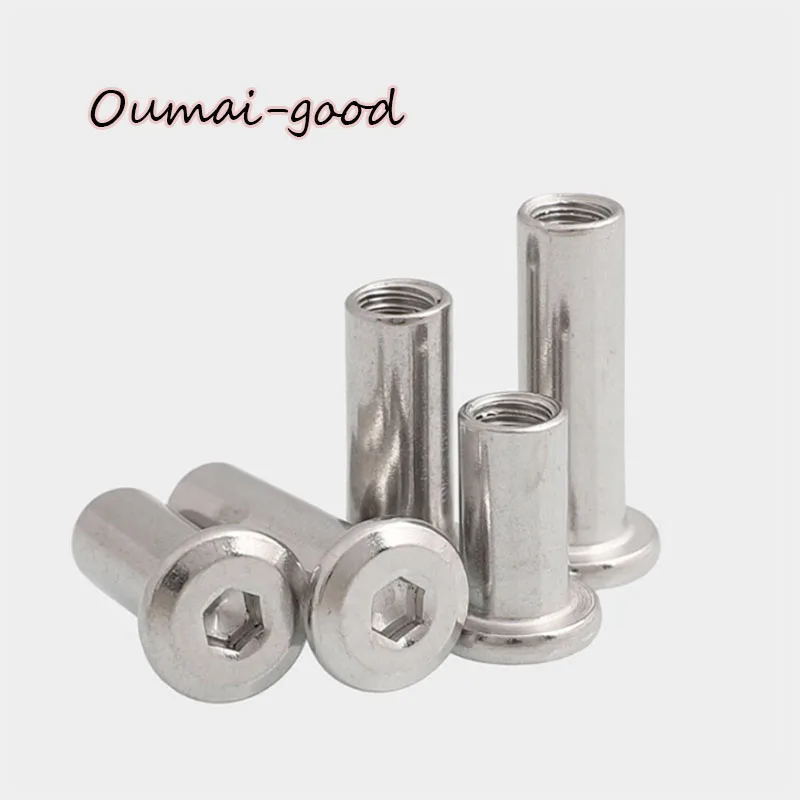 1/10pcs High Quality 304 Stainless Steel Plywood Reverse Nut To Lock Furniture Screws To Knock Hexagon Female Screws