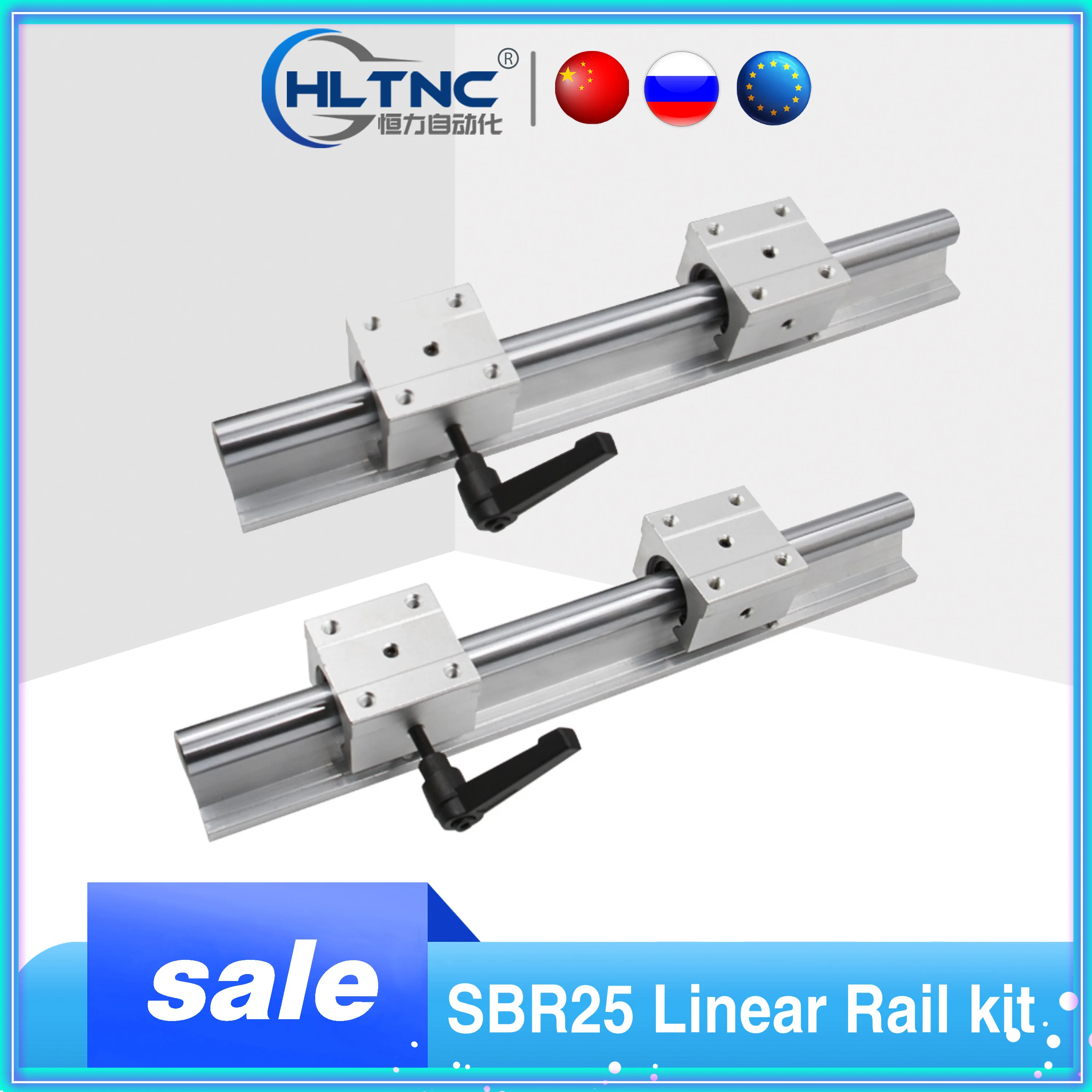 Rail Linéaire, 2pcs SBR12-1000mm 12mm Arbre De Rail De Glissière Linéaire 4pcs SBR12UU Bloc De Roulement