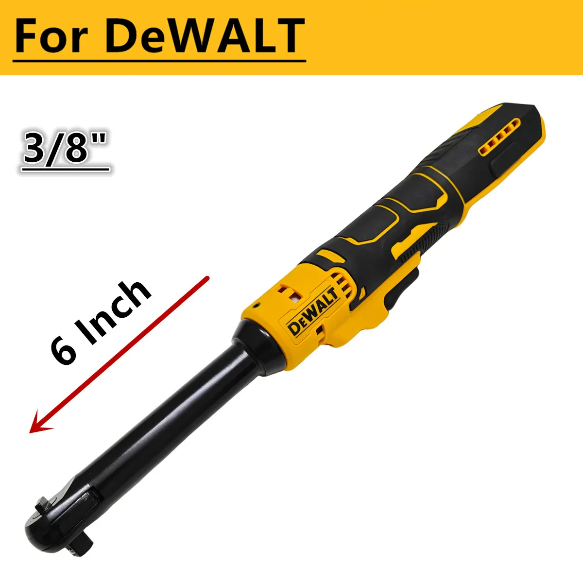 

For DEWALT 20V Battery Upgraded 15cm Extended Electric Ratchet Wrench 3/8" Removal Screw Nut 220N.m Cordless Driver Power Tools