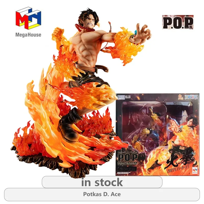 Figurine de collection Megahouse Portrait.Of.Pirates Série NEO-MAXIMUM Potkas D. Ace/Saab~Fire Fist Inheritance, modèle non articulé