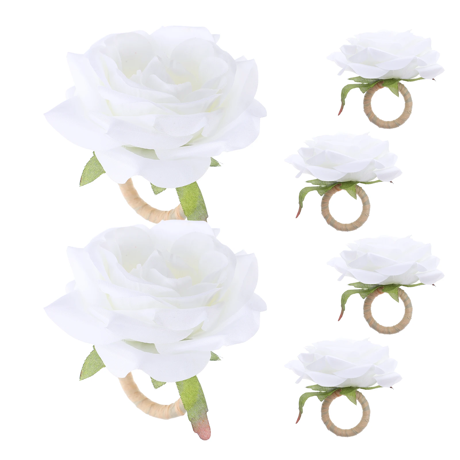 

6 Pcs Rose Napkin Buckle Flower Rings Floral Flowers Shower Decor Cloth Serviette Plastic Artificial Holder