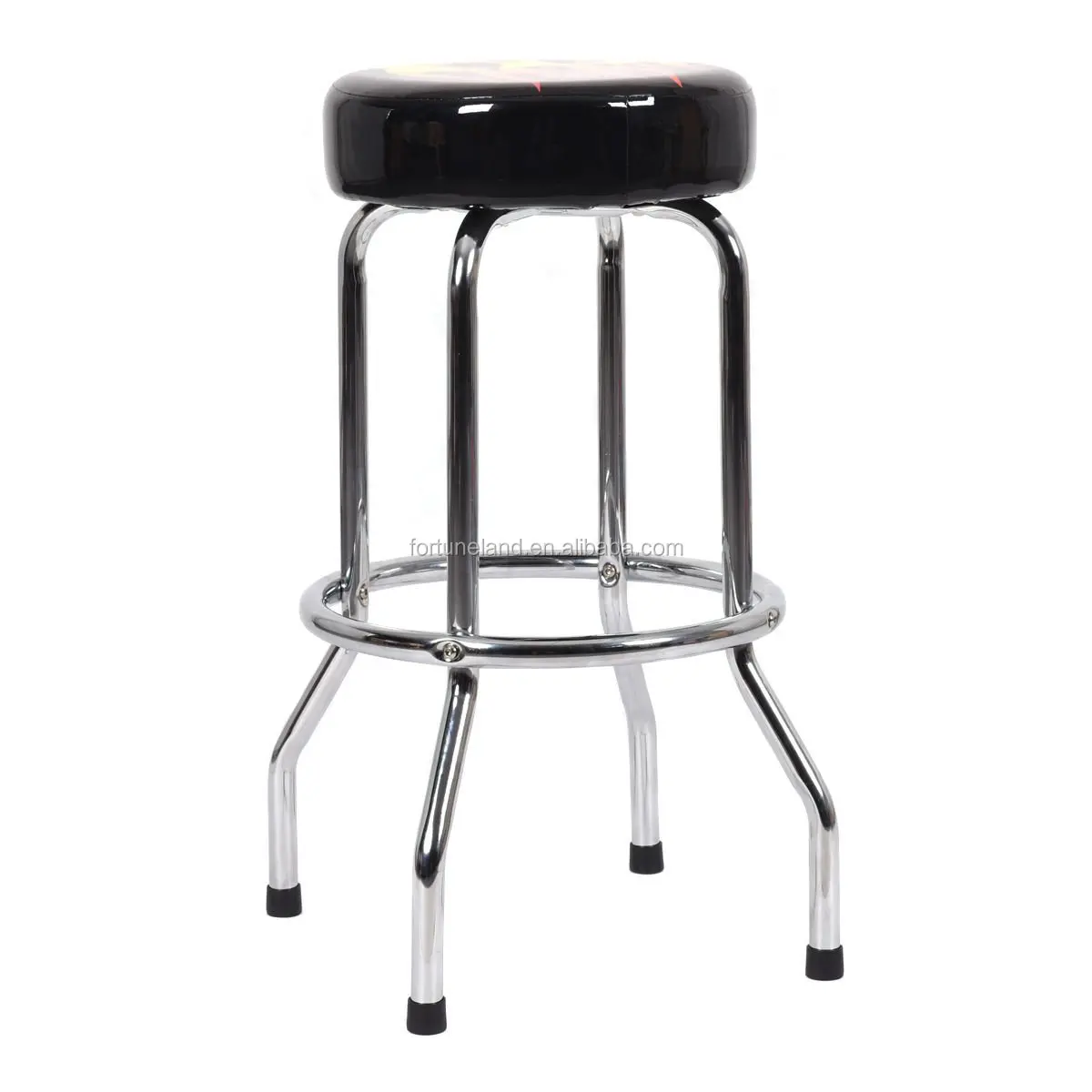

Leather Round Short Bar Stool/ Shop Seat, Stainless Steel Bar Stool,Metal Bar Stools