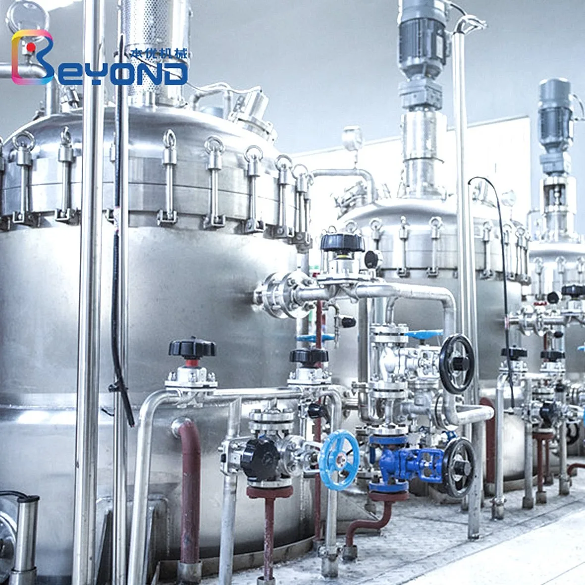 Nuovo 1000L-2000L Bioreattore Giacca Completa Dimple Jacket Automatico Lab Bioreattore Con Vessel di Pressione di Vapore Pompa Motore PLC