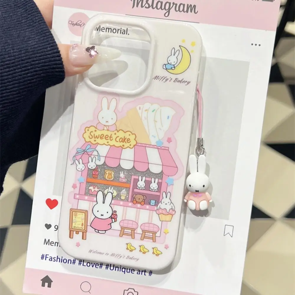 Miffy Rabbit Style Hollowed Out Glitter Rabbit Dessert Store Is Suitable for Iphone16 15 14 13Promax Series Phone Cases