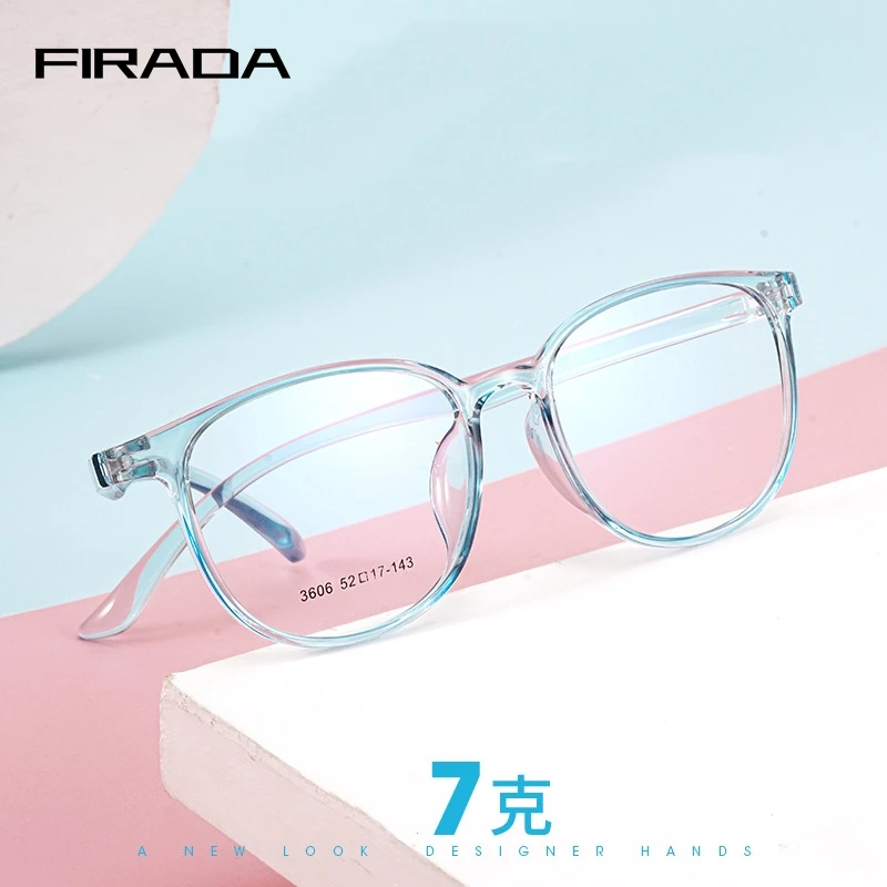 FIRADA Fashion Transparent Eyeglasses New Retro Round TR90 Eyewear Myopia Optical Prescription Glasses Frame For Women 06-3606