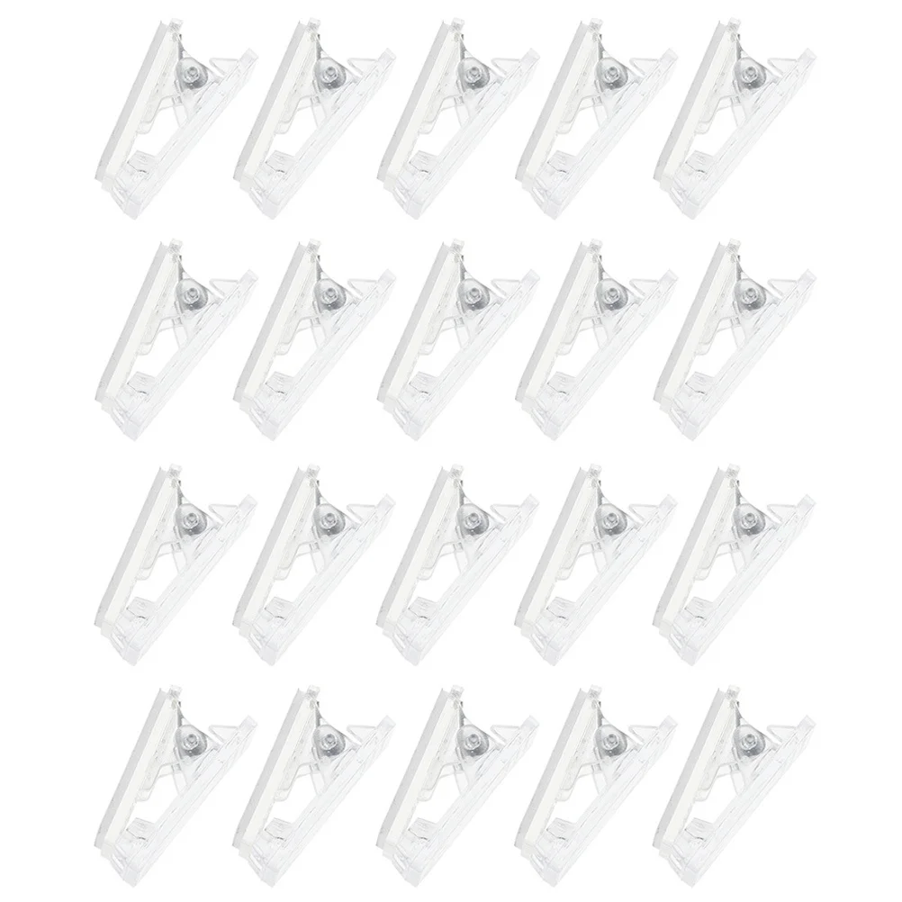 

20Pcs Self Adhesive Badge Holders Clip Transparent Spring Clips for Name Tag Photo Wall Tapestry Hanging Decoration