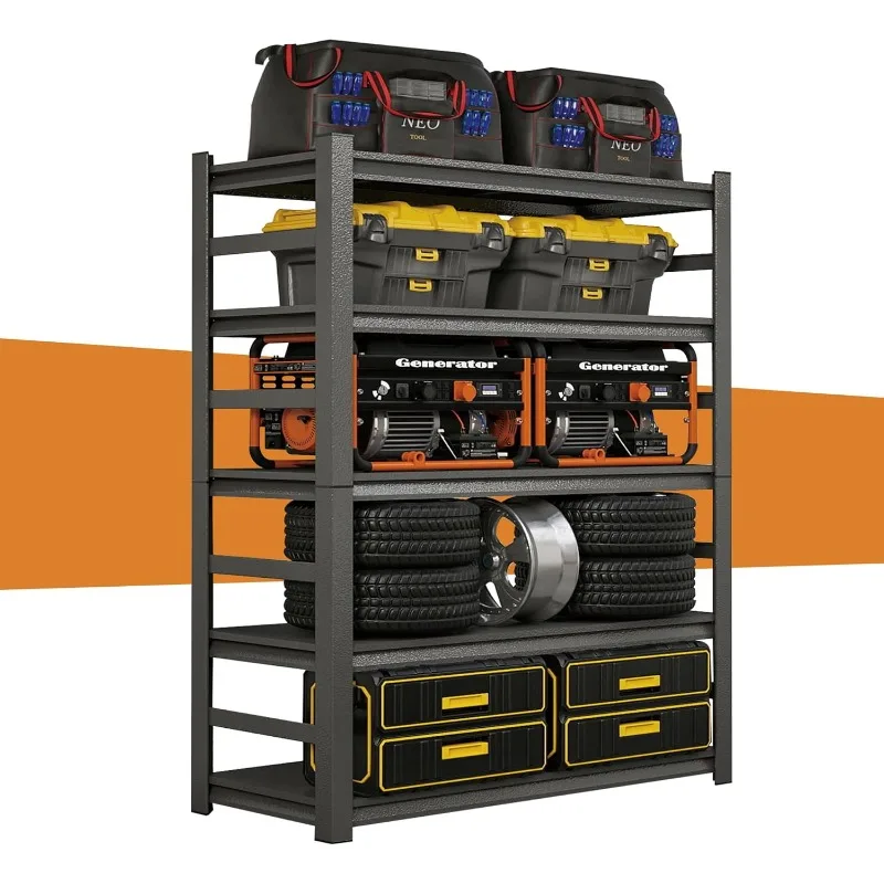 

Metal Shelving, Garage Shelves Series, Heavy Duty Storage Shelf, Large Industrial Steel Racks for Garage, Basement and Factories