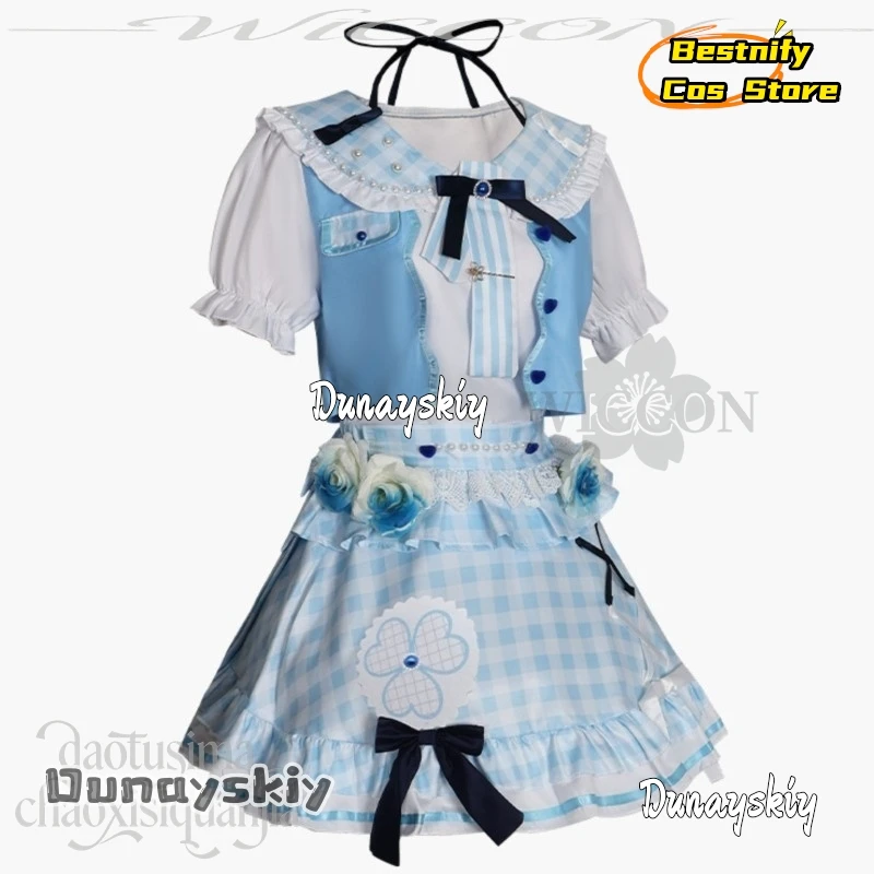 Bestnify@Anime Game Project Sekai Косплей БОЛЬШЕ БОЛЬШЕ ДЖЕМП! 4-летие Kiritani Haruka Blue Kawaii Sweet Lolita Jirai Kei Cos