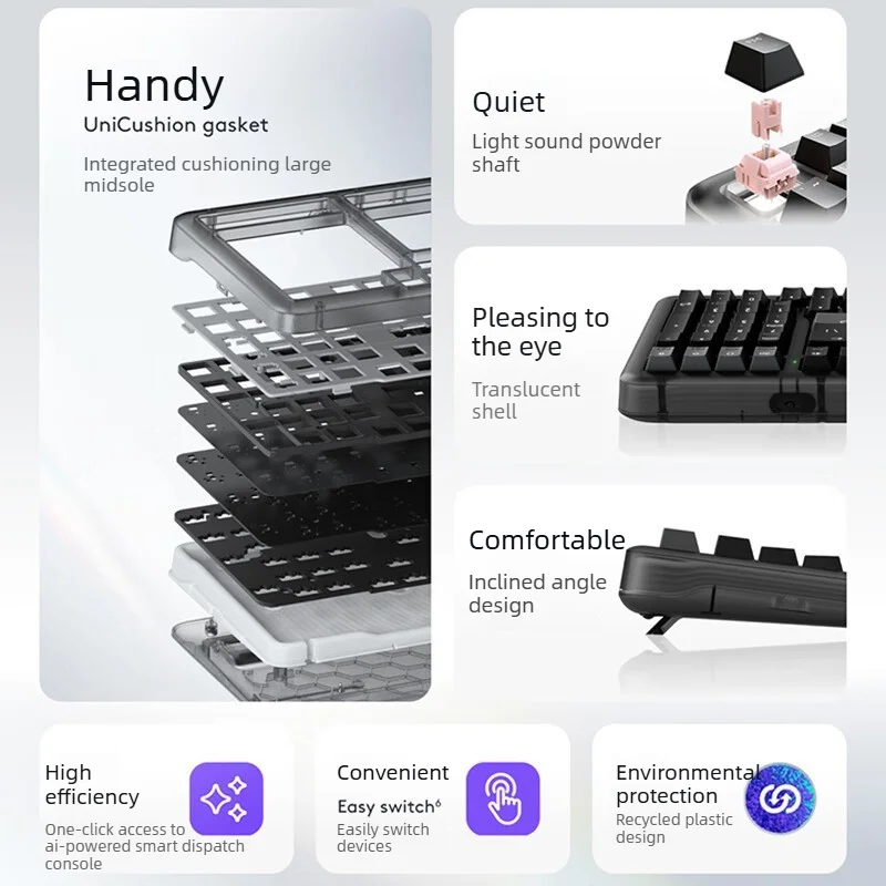 Logitech K98S PLUS Tri‑Mode Wireless Mechanical Keyboard 97‑Keys Hot‑Swap Gasket Quiet Office Keyboard