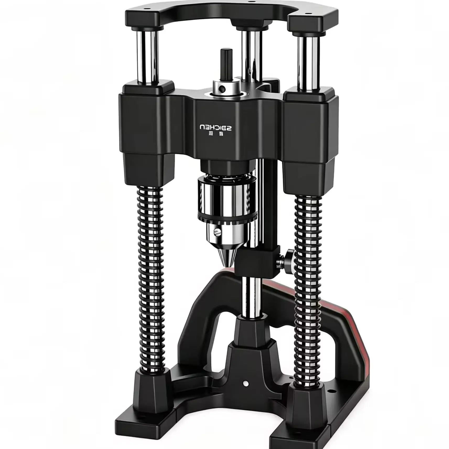 Aluminum Alloy Drill Guide Jig, Adjustable Angle Drilling Locator for Woodworking Angle Hole, 160mm Depth Mini Drill Press Stand