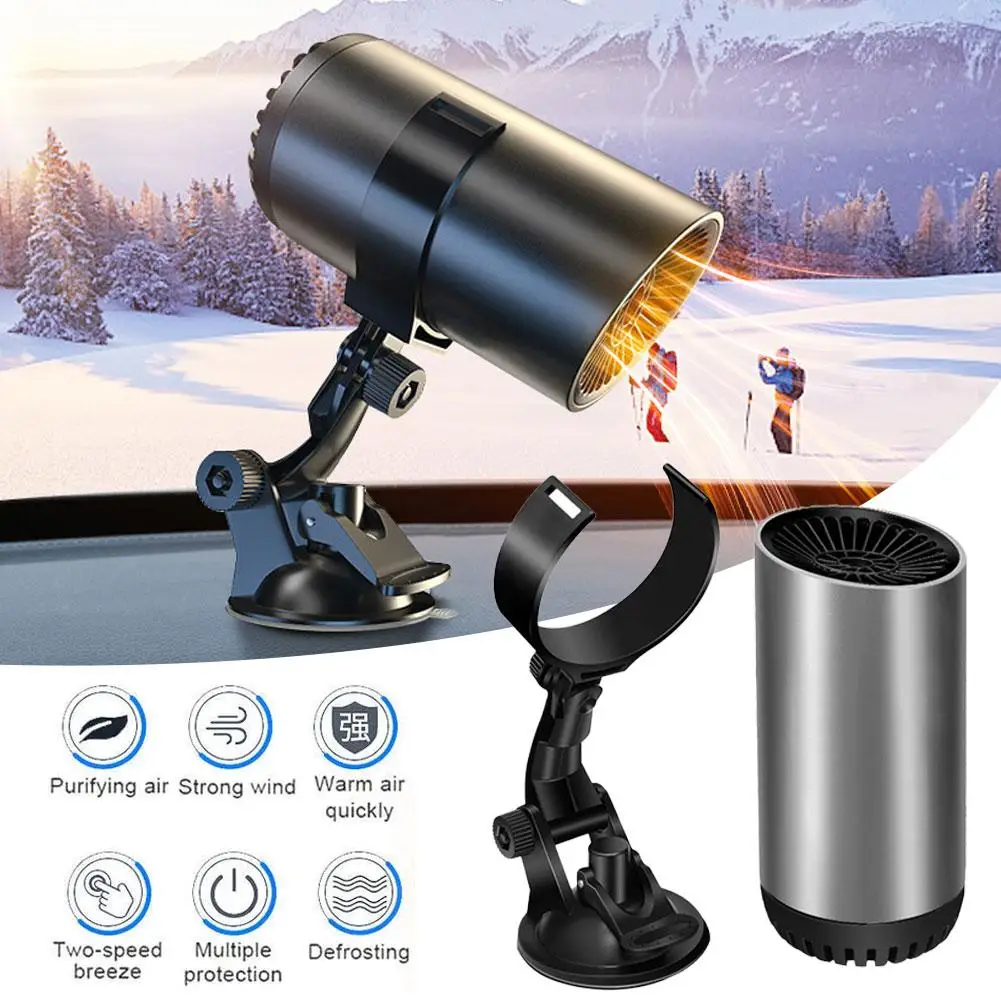 12V 24V Dual Voltage Car Heater High Power Ceramic Fast Heating Defrost Defog Snow Melt Multi Function Cup Design USB Power Bank