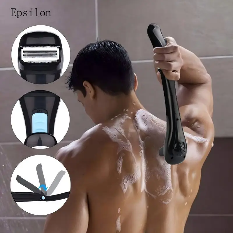 

Portable men's household electric shaving kit with foldable long handle body hair trimmer and USB charging port
