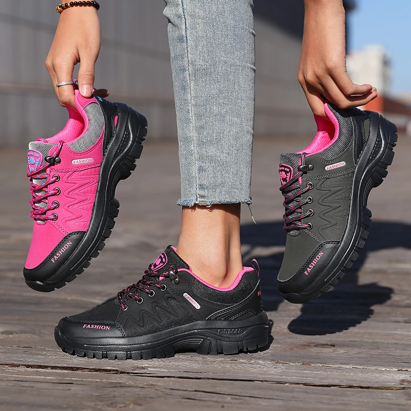 Outdoor Hiking Shoes for Women Anti Slip Comfortable Lightweight Luxury Brand Waterproof Platform Trekking New Women's Sneakers