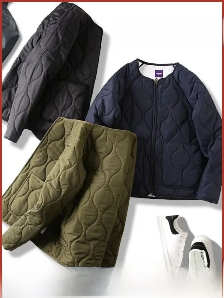 

Стеганая хлопковая куртка, легкая теплая повседневная внутренняя часть для мужчин, зимняя декоративная подставка на молнии, подходит для длинного свека