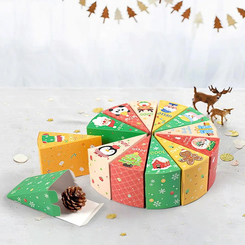 

12 шт., коробка конфет с Рождеством, слепые коробки в форме торта, подарочные упаковки для рождественской новогодней вечеринки, детские сувениры
