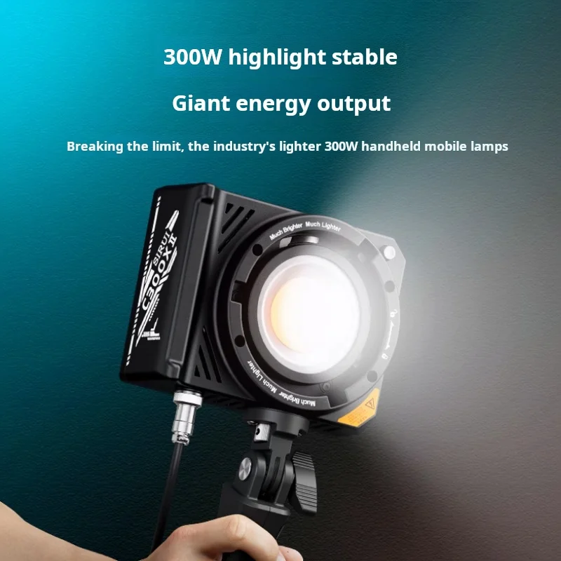 Sirui c300x ii 300w luz de vídeo led portátil de potência completa cob luz de fotografia bicolor para streaming ao vivo luz de tiro ao ar livre