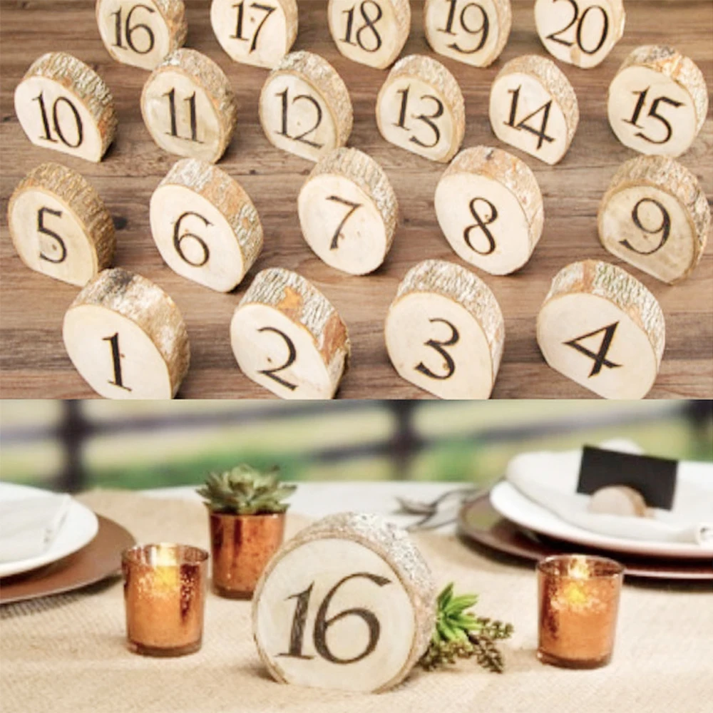 1-10 Wooden Table Numbers Table Cards Wedding Reception Table Centerpieces For Wedding Hotels Party Wedding Table Decorations