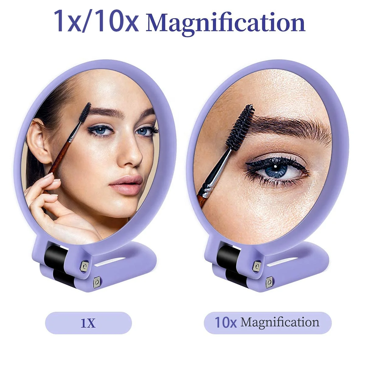 10/15X Magnifying Makeup Mirror Double Sided Makeup Vanity Mirror Travel Folding Handheld Mirror 1/10x 15X Magnifying Makeup Too