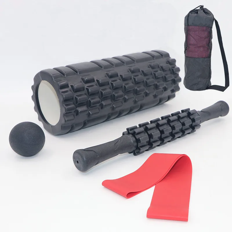 33cm mesh Wolf tooth yoga post massage stick fascia ball set hollow foam shaft Yoga shaft combination