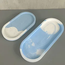 Oval Storage Tray Silicone Mold DIY Flower Pot Base Crafts Making Plaster Epoxy Resin Coaster Dish Casting Molds Home Decor