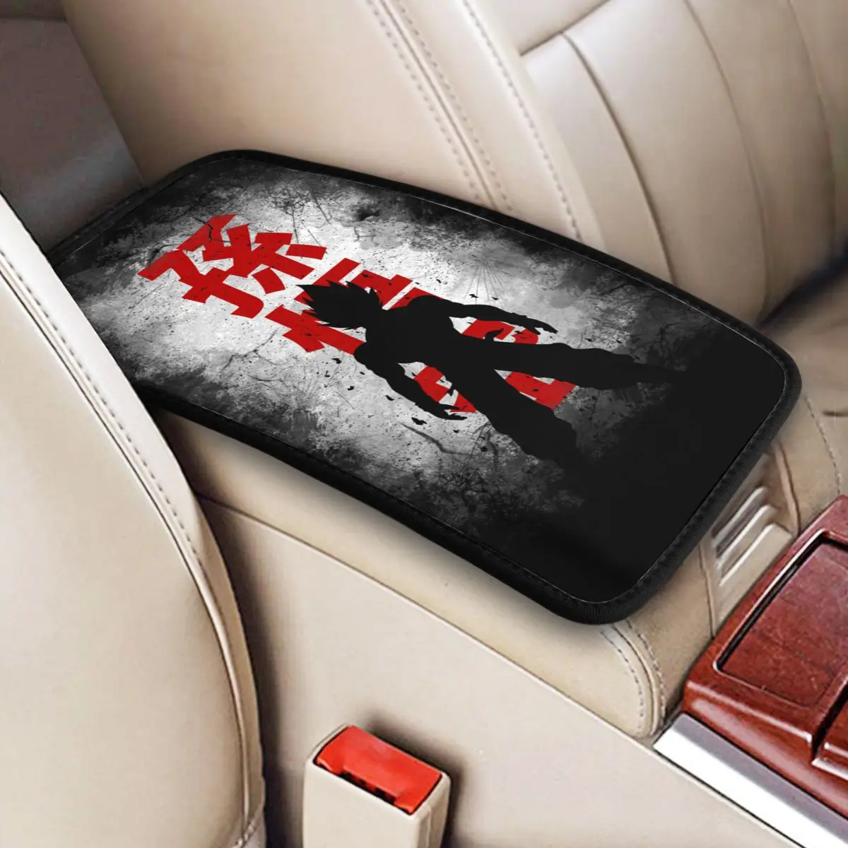 Dragon Ball Z Dirty Wall Super Saiyan Car Armrest Cover Mat Universal Leather Center Console Cover Pad Car Interior Cushion