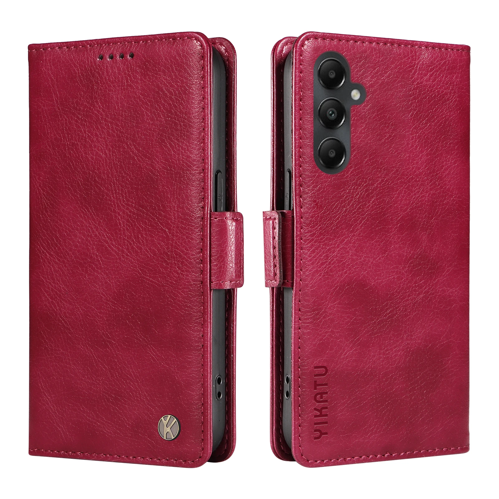 لسامسونج غالاكسي A 42 43 51 53 54 72 73 81 91 ليتشي الحبوب الفاخرة الجانب مشبك جراب هاتف لتخزين البطاقات والمال #2