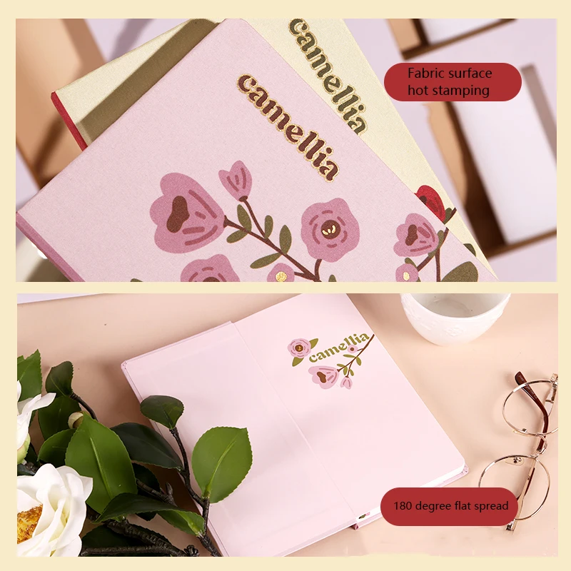 Kinbor Journal Week Planner, Kawaai Sakura/Camellia Pocket Notebook for Work Home Office ๋จ์ด์ฅ, Self-discipline Organizer Agenda