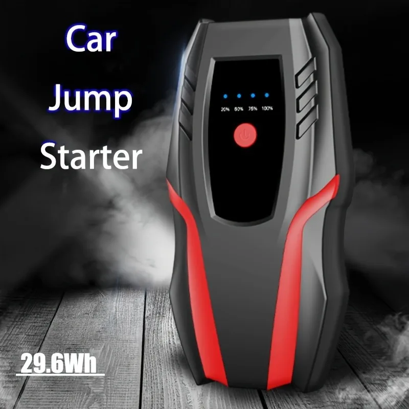 12V Car Jump Starter, Starting Device With LED Light, Portable Power Bank For Electronic Equipment, Emergency Lighting With Thre