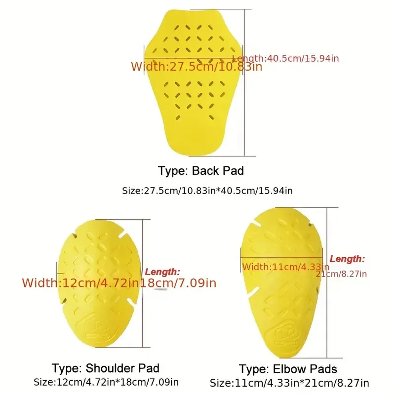 Motorcycle Armor Pads 5Pcs Shoulder Elbow Back Protector EVA Foam Jacket Lining for Motocross Racing Skiing Ice Skating Cycling view 5