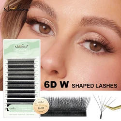 NATUHANA-Extensions de Cils Préfabriqués en Forme de W, 6D, à Floraison existent, Naturels, Doux, Légers, Individuels