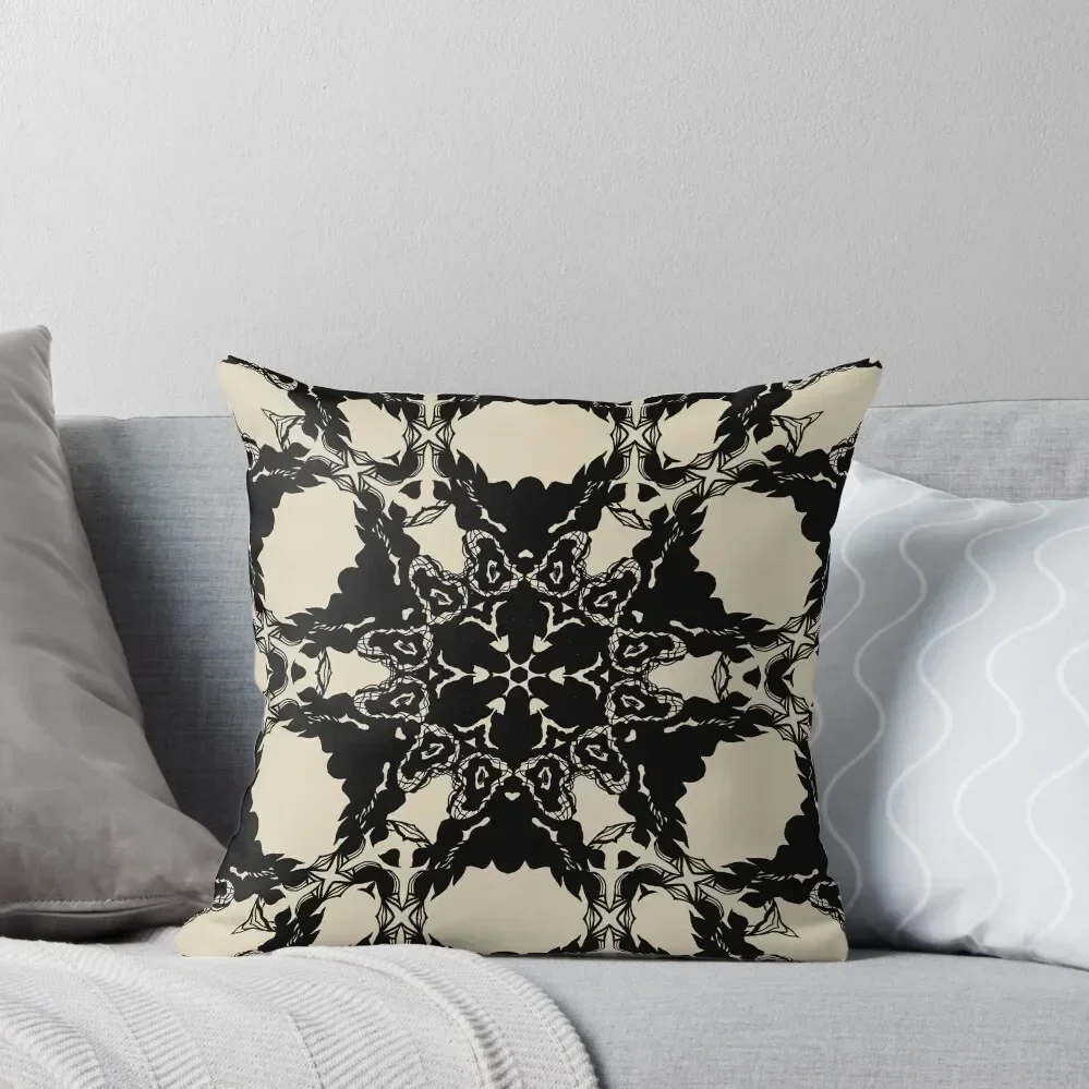 Black Modern Flower Mandala Totem Throw Pillow Cushion Child Cushion Cover pillow