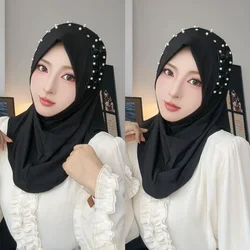Bow Decor Easy To Wear Arabic Muslim Shawls Hijab