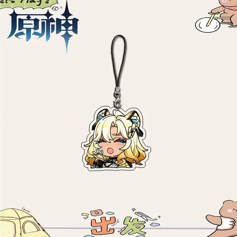 genshin Xilonen Cartoon Anime Pendant Keychains Holder Car Key Chain Key Ring Phone Bag Hanging Gifts Accessories
