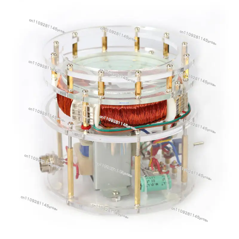 Induction motor model Tesla Columbus egg display explains rotating magnetic field Science and Technology Museum demonstration