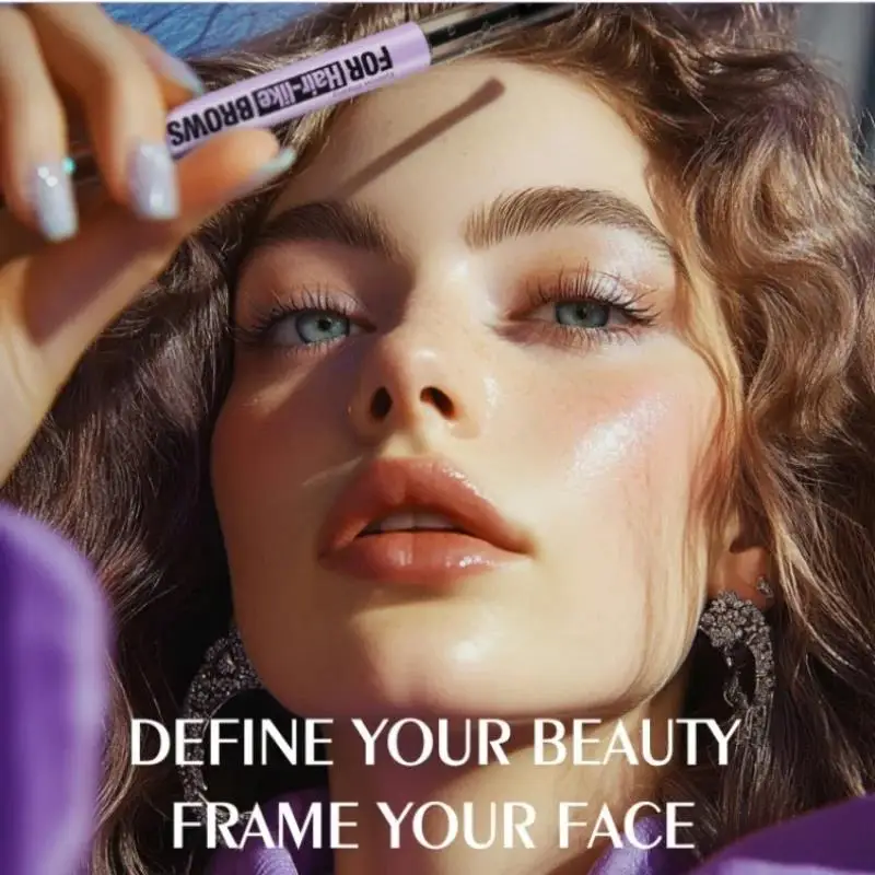 Wodoodporna kredka do brwi 2w1, płynny żelowy pisak, długotrwały kremowy zestaw do makijażu, stylizator do brwi z czterema końcówkami, naturalny wygląd.