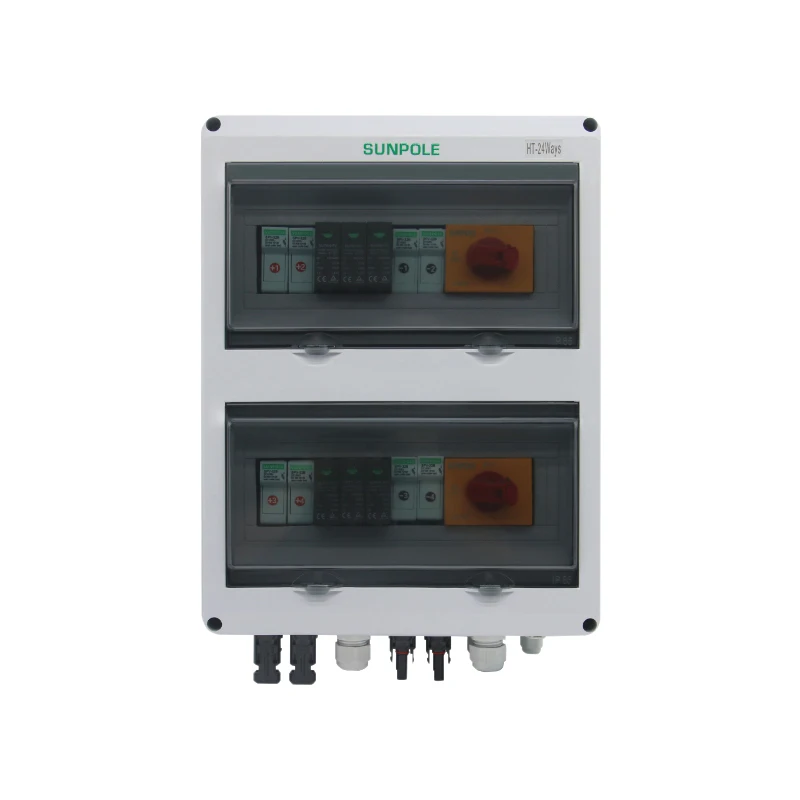 4 input 2 out DC 1000V Solar photovoltaic PV Combiner Box With Lightning Protection Fuse Isolator Switch SPD Waterproof Box IP65