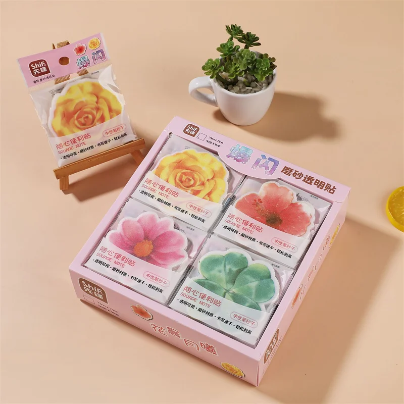 24pcs/lot Creative Flower Memo Pad Sticky Note Creative N Times Stationery Label Notepad Bookmark Post School Supplies