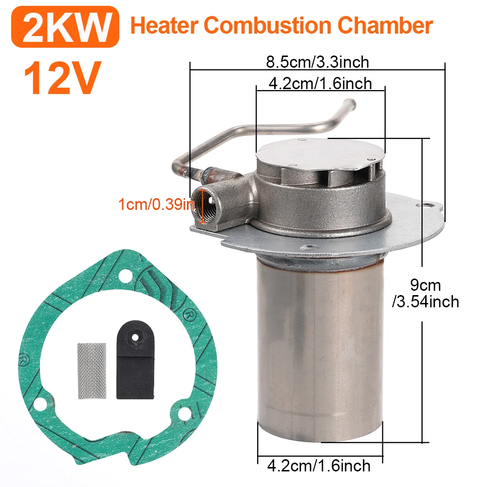 1Pcs 2KW Combustion Chamber With Gasket For Eberspacher Airtronic D2 Parking Heater Stainless Steel Diesel Heater 252069100100