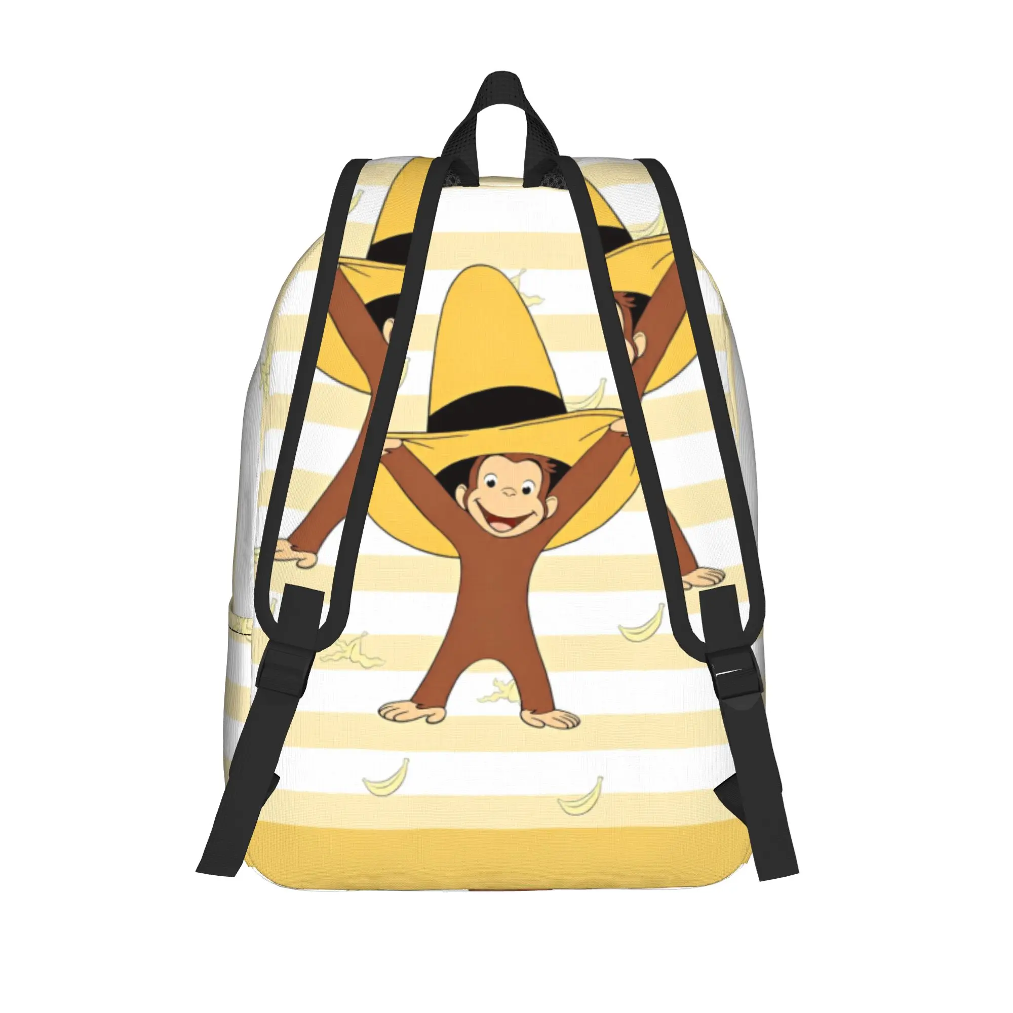 Curious Monkey Georges Cartoon Classical Backpack Outdoor High School Business TV Series Daypack Men Women Laptop  Shoulder Bag