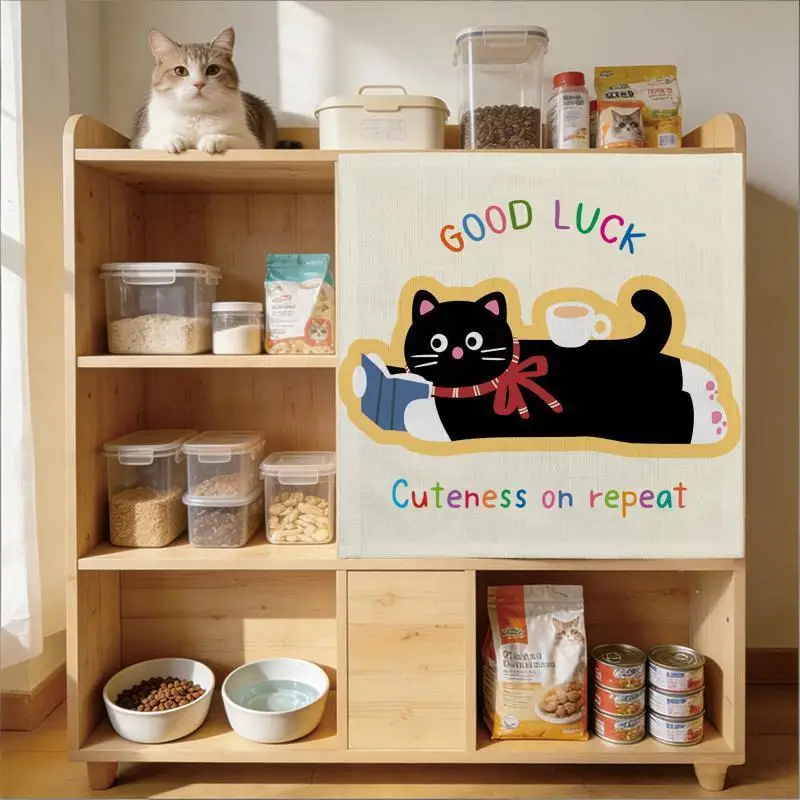 VIKAMA Cat House Curtain Cat Bedroom Decor Cute Tent Privacy Shield Anti-Scratch Door Curtain Pet Supplies Wall Hanging