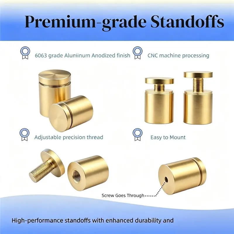 M11K-Standoff Mounting Hardware Pack Of 12 Standoff Screws Wall Sign Standoffs For Acrylic Picture Frame