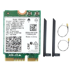 9560NGW Wifi Card+2Xantenna 1730Mbps Wireless AC 9560 2.4G+5G BT 5.0 802.11Ac M.2 CNVI 9560NGW Wifi Card Adapter