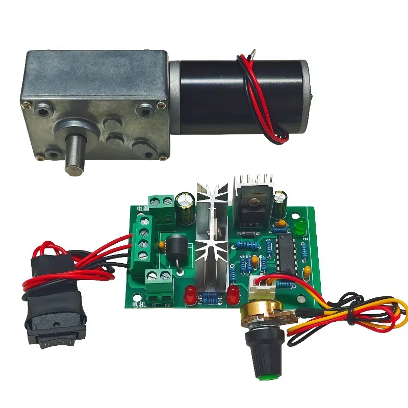 قصيرة/طويلة/مزدوجة رمح دودة موتور تروس DC12V 24 فولت عزم دوران عالي الحد الأقصى 70 كجم الذاتي قفل قابل للتعديل سرعة إلى الأمام عكس 7-470 دورة في الدقيقة