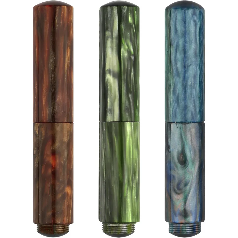 

2026 New Majohn Mini Resin Short Fountain Pen Portable Iridium Gold 0.5F Nib Replace Ink Bag School Supplies Stationery Gift