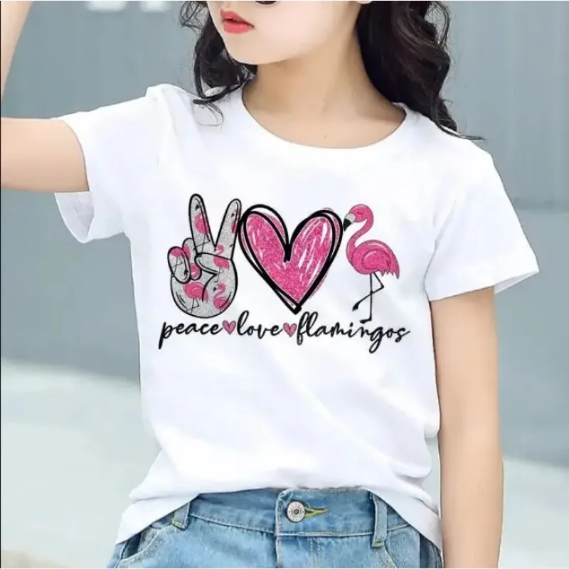 Camiseta de verano para niños y niñas, ropa de fiesta de amor por la Paz, camisetas cortas, gran oferta