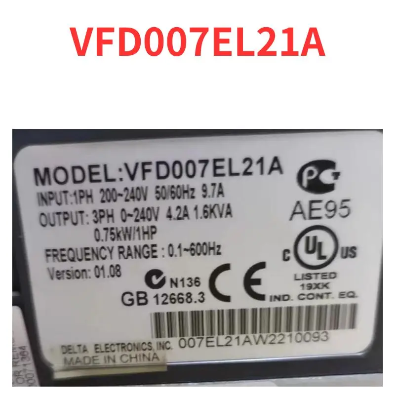 90% new   VFD007EL21A  frequency converter  tested OK