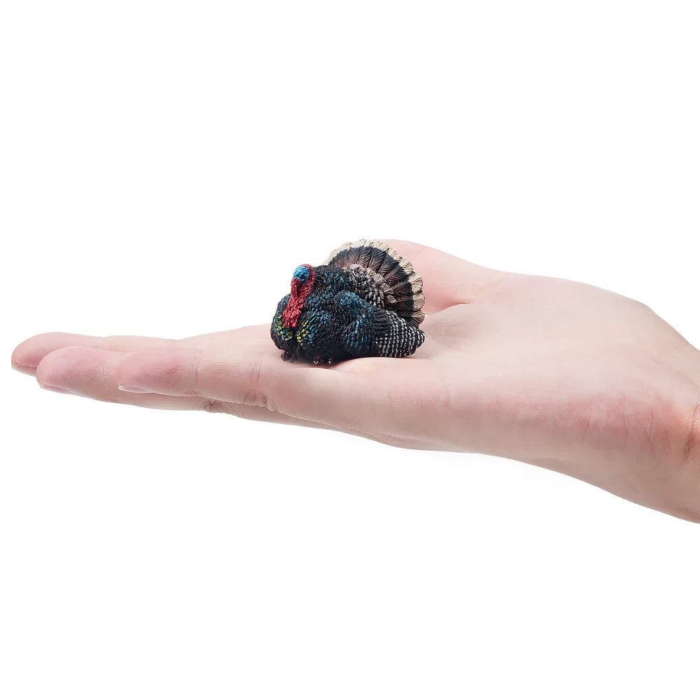 Toymany Simulazione Turchia Fauna Selvatica Modello Animale Giocattolo Mini Figure Bambole Action Figurine Giocattoli Regalo per Bambini Decorazione Torta