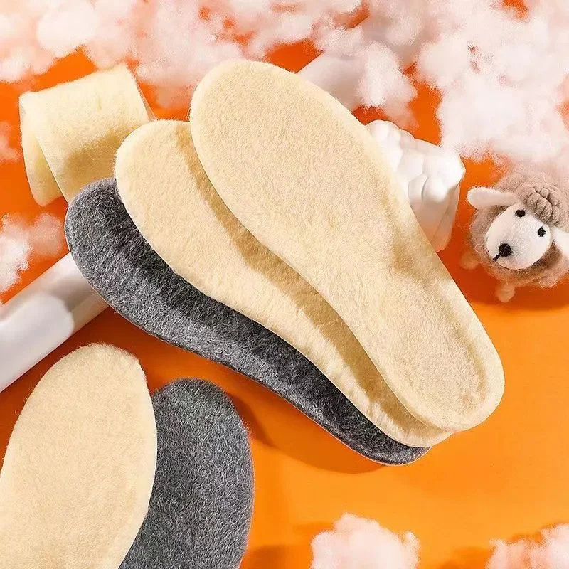 Soft Memory Foam Insoles Thick Wool Heating Elastic Foot Support Shoe Pads Winter Thermal Boots Sport Shoe Insole Insert Cushion